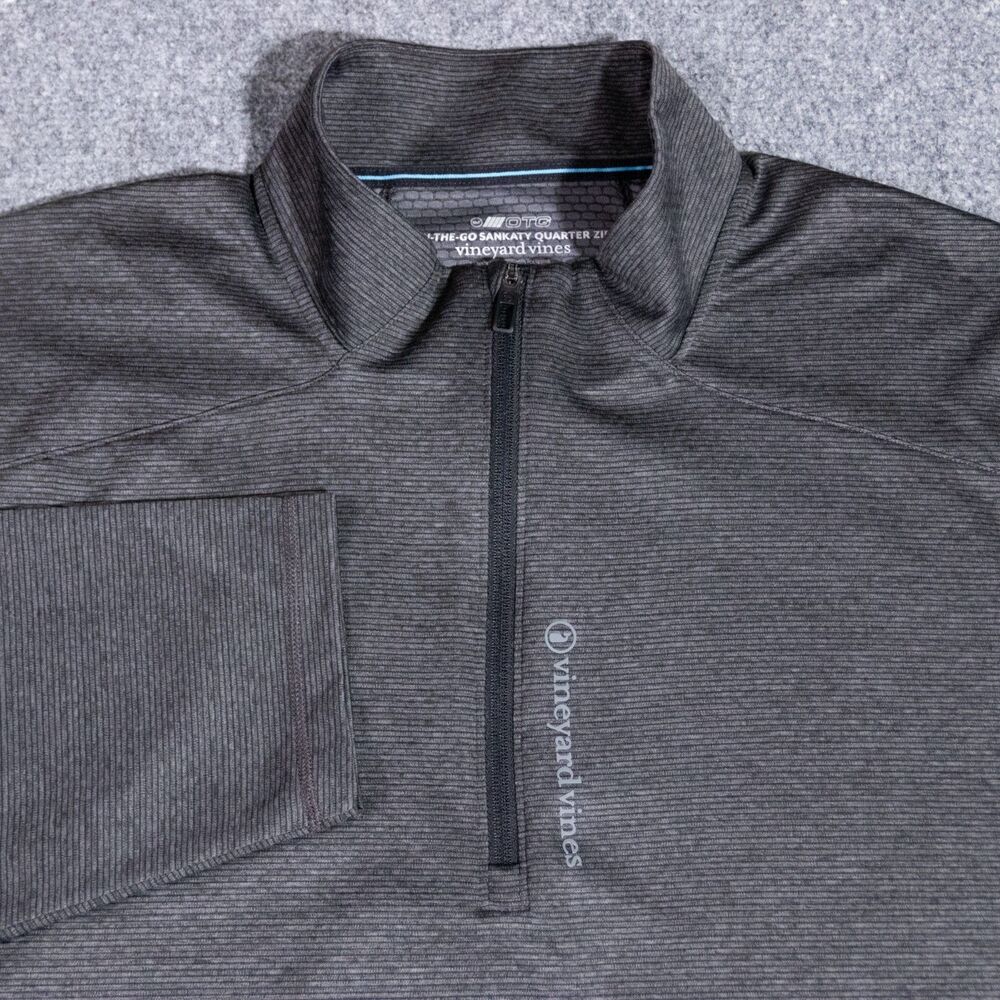 Vineyard Vines On The Go Sankaty Quarter Zip Pullover Men's 3XB Black Golf OTG